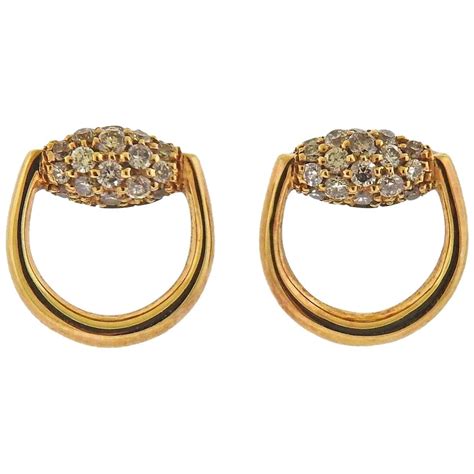 gucci horsebit earrings gold|Gucci gold stud earrings.